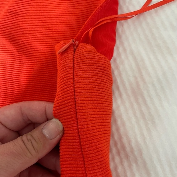 NBD Red Orange One-Shoulder Bodycon Dress for Cocktail - Picture 6 of 11